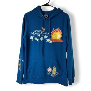 Studio Ghibli Blue Howl's Moving Castle Embroidered Unisex Hoodie